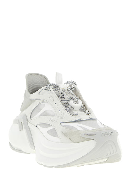 Fendi Gray Calfskin Athletic Sneakers