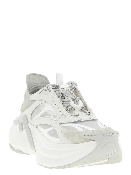 Fendi Gray Calfskin Athletic Sneakers
