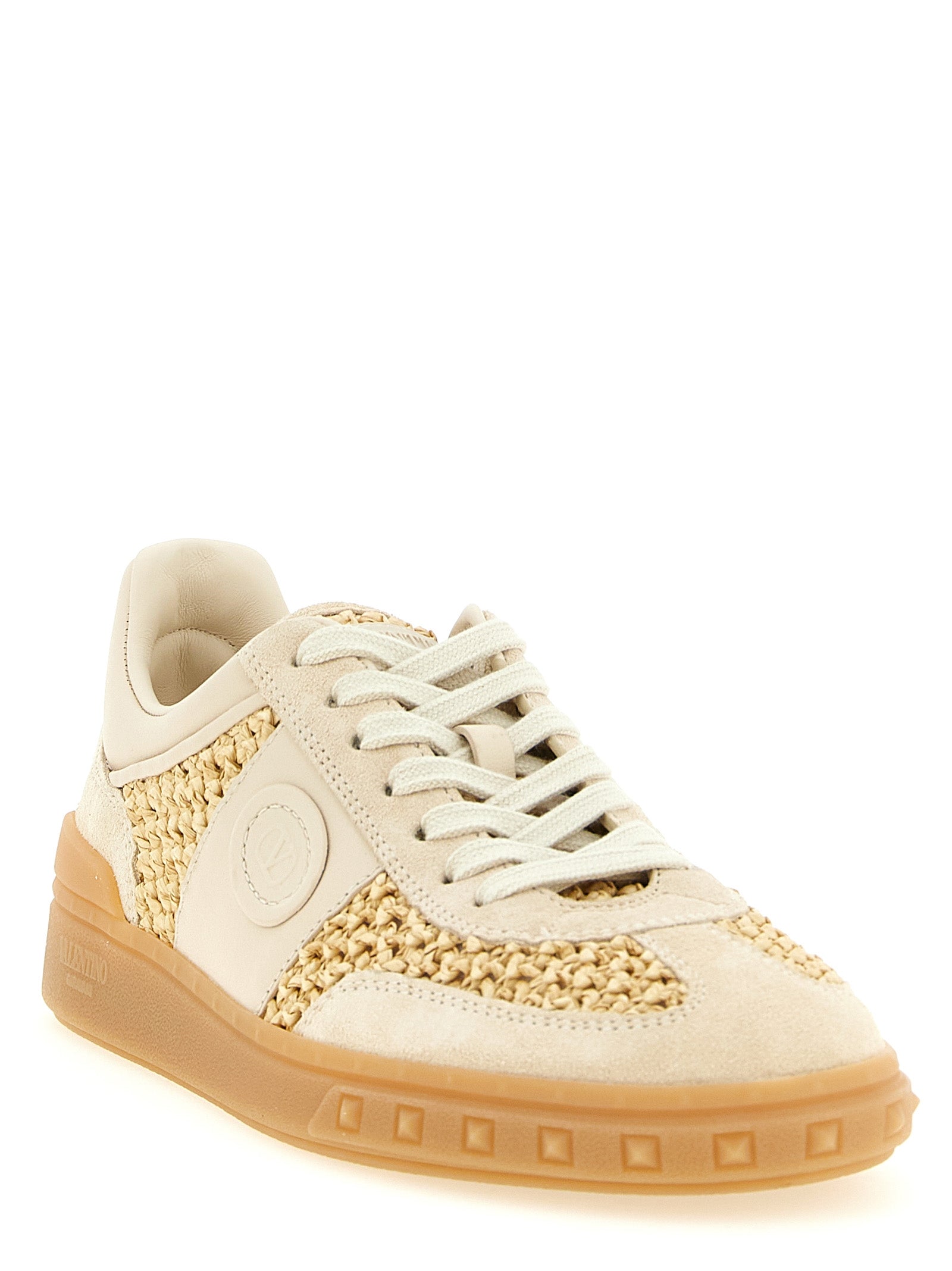 Valentino Garavani Beige Calfskin Low Top Sneakers