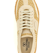 Valentino Garavani Beige Calfskin Low Top Sneakers