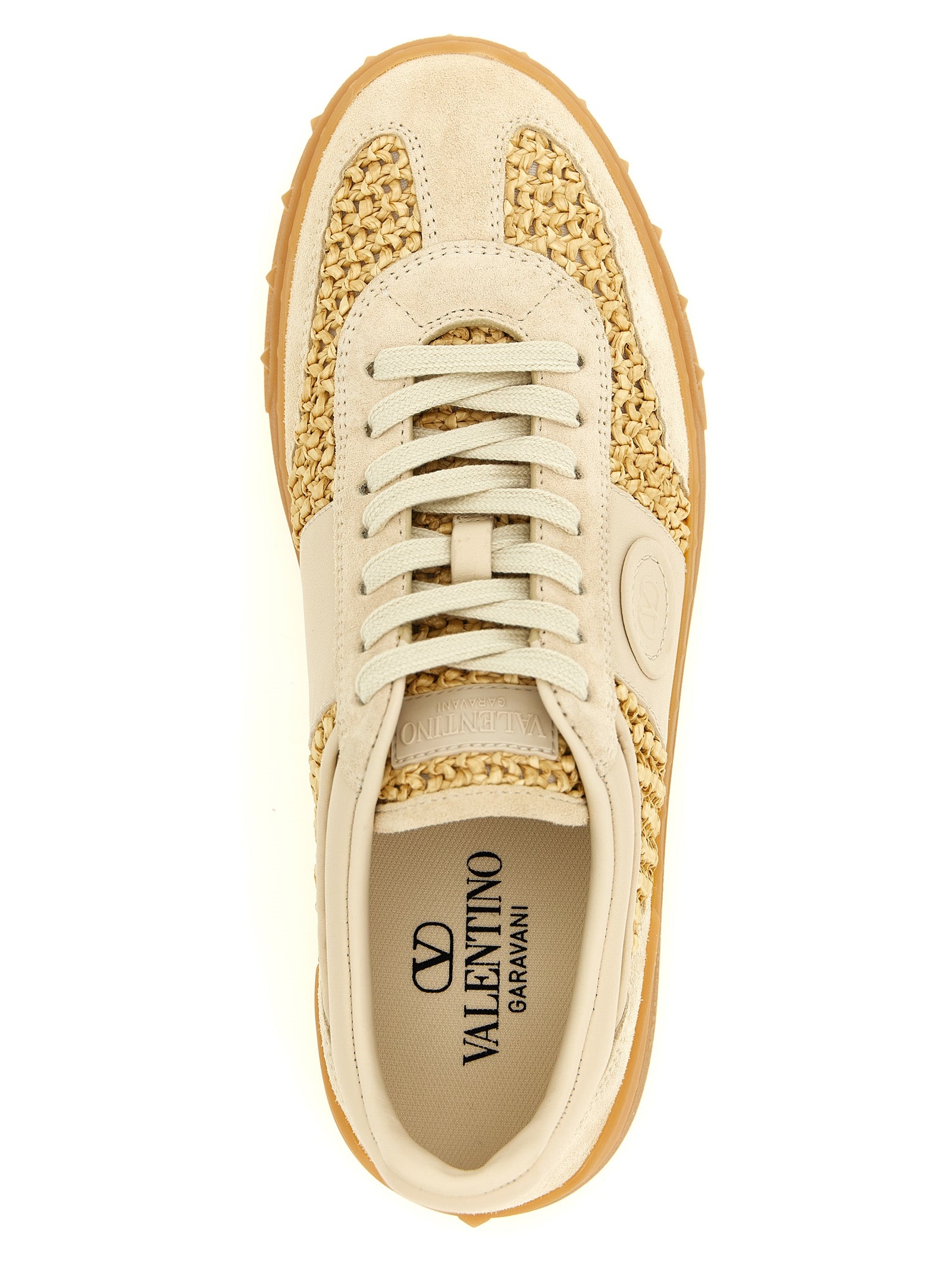 Valentino Garavani Beige Calfskin Low Top Sneakers