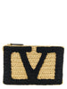 Valentino Garavani Black Viscose Clutch Bag
