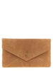 Saint Laurent Brown Lamb Leather Clutch Bag