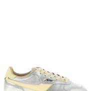 Autry Silver Cowhide Low Top Sneakers