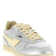 Autry Silver Cowhide Low Top Sneakers