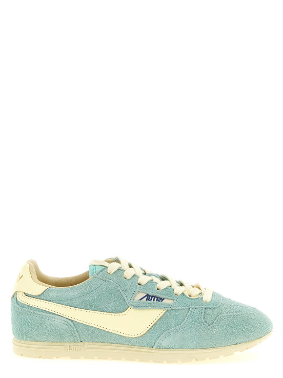 Autry Blue Cowhide Low Top Sneakers