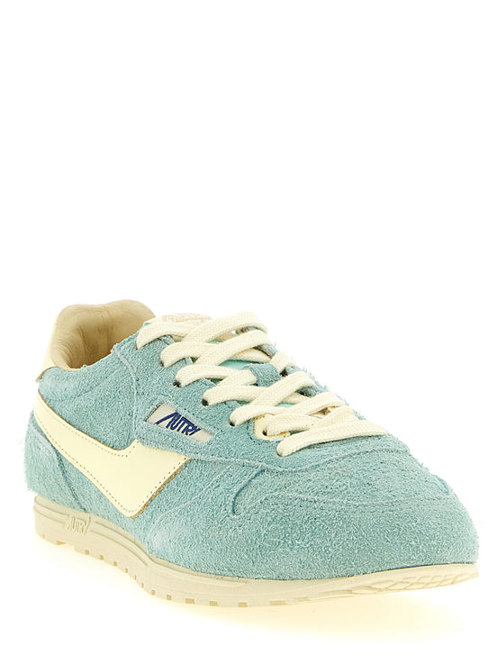 Autry Blue Cowhide Low Top Sneakers