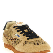 Autry Beige Cotton Athletic Sneakers