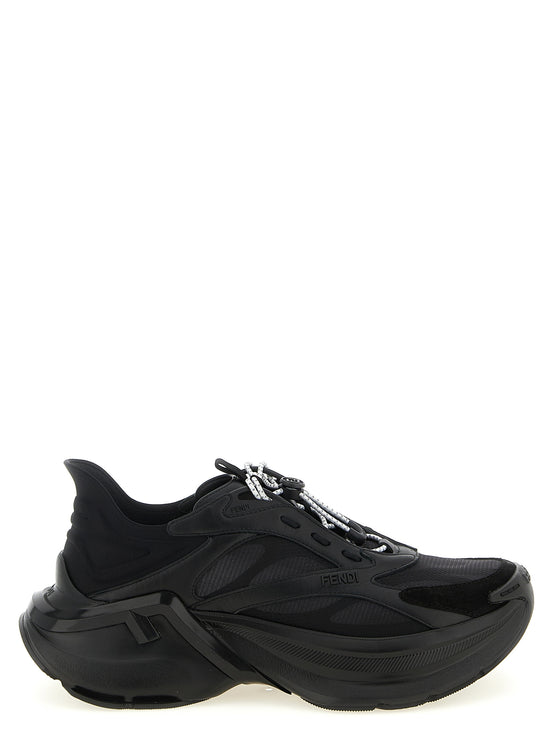 Fendi Black Calfskin Athletic Sneakers