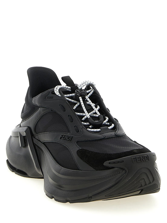 Fendi Black Calfskin Athletic Sneakers