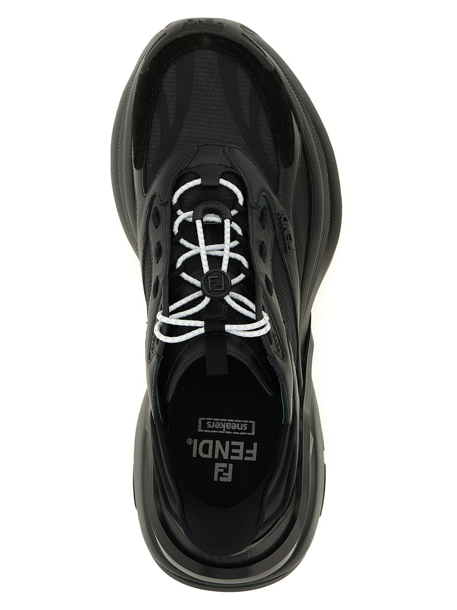 Fendi Black Calfskin Athletic Sneakers