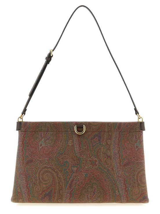Etro Brown Cotton Clutch Bag