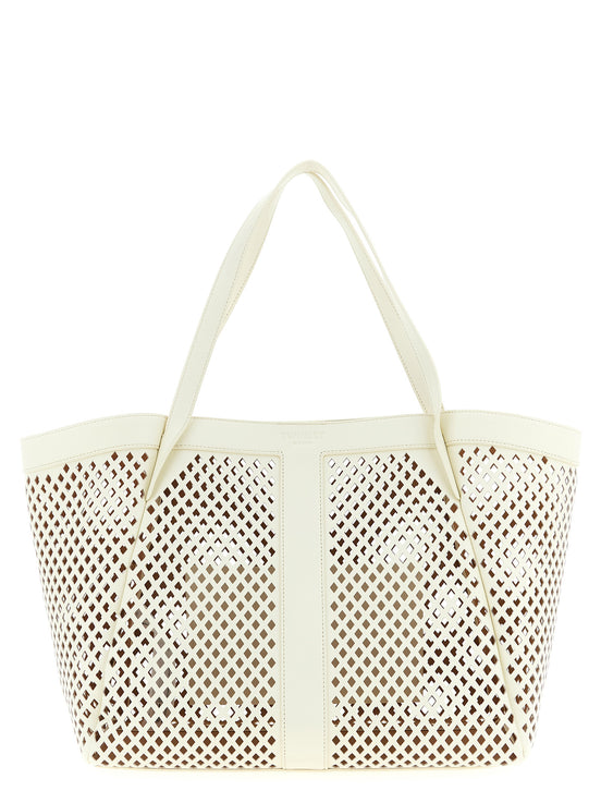 Twinset White Leather Tote Bag