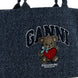 Ganni Blue Organic Cotton Tote Bag