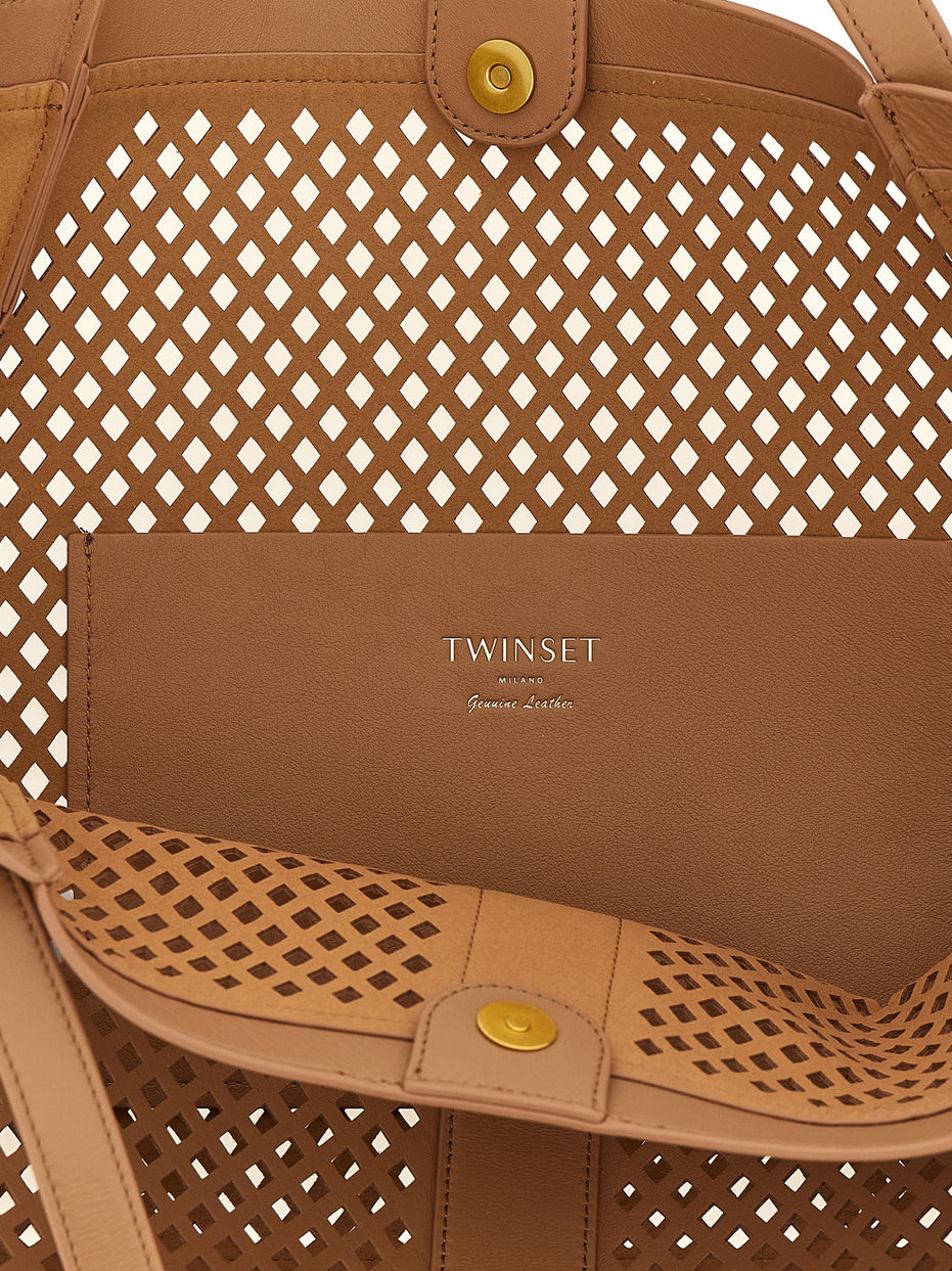 Twinset Brown Polyethylene Tote Bag
