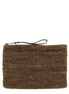 Ibeliv Brown Raffia Clutch Bag