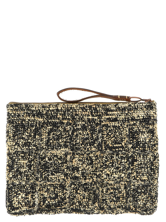 Ibeliv Bicolor Raffia Clutch Bag