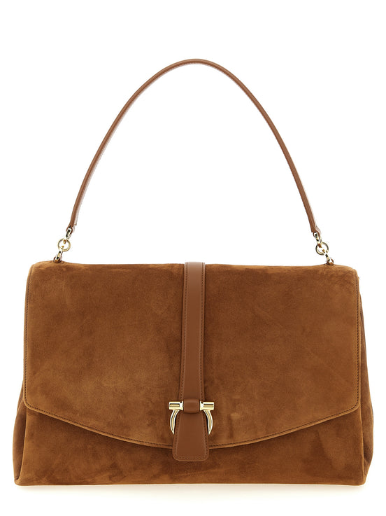 Ferragamo Brown Goatskin Shoulder Bag