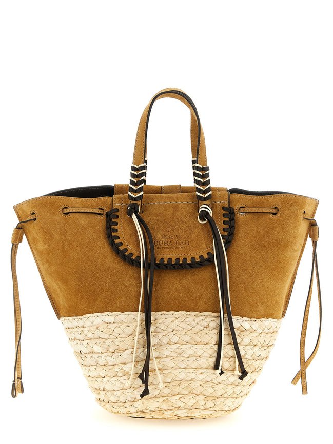 CUBA LAB Beige Leather Tote Bag