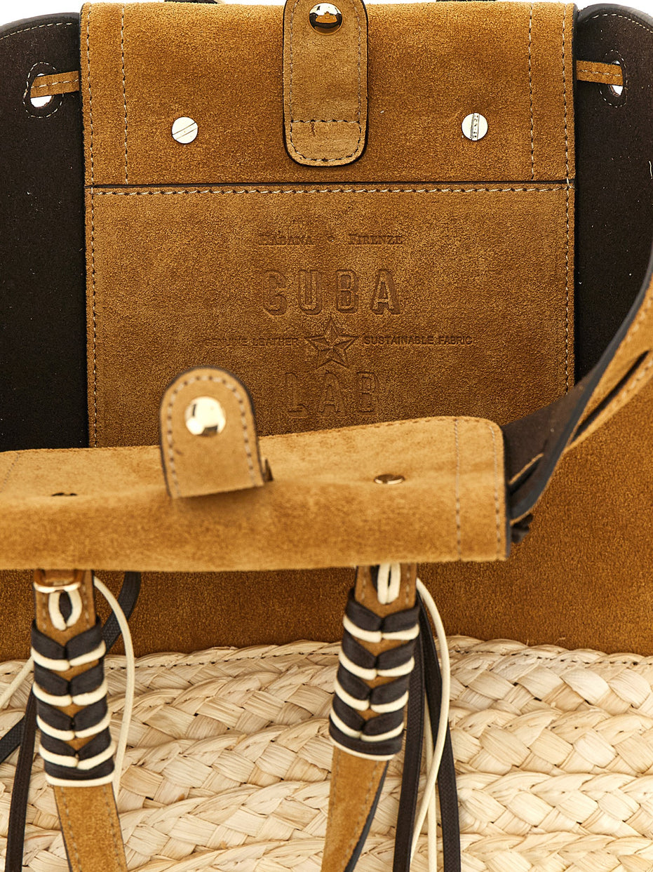 CUBA LAB Beige Leather Tote Bag