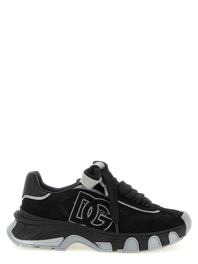 Dolce & Gabbana Black Polyamide Athletic Sneakers