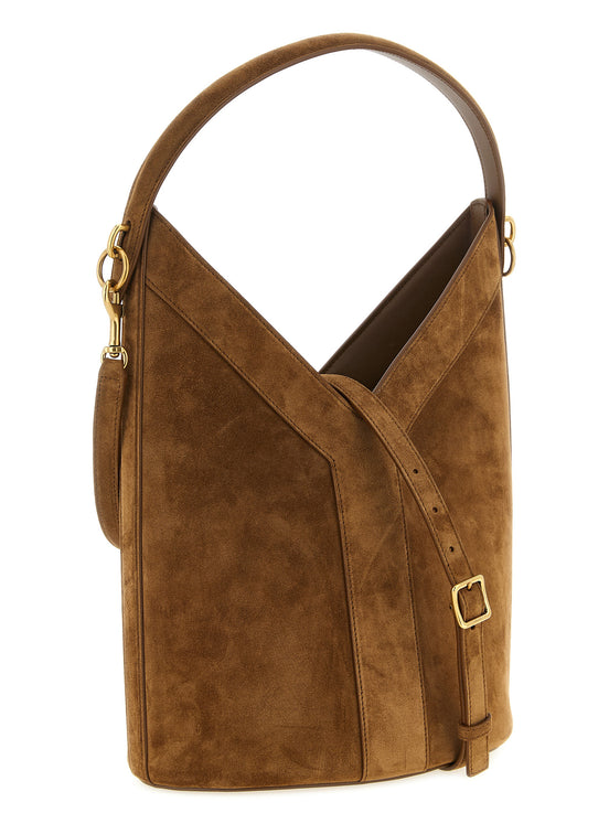 Saint Laurent Brown Calfskin Shoulder Bag