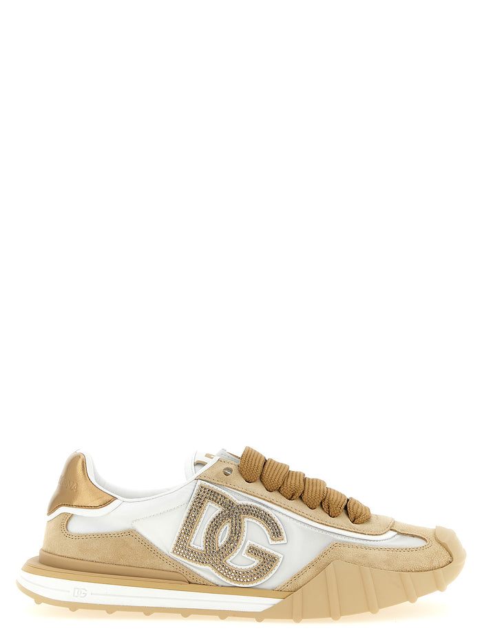 Dolce & Gabbana Beige Calfskin Athletic Sneakers