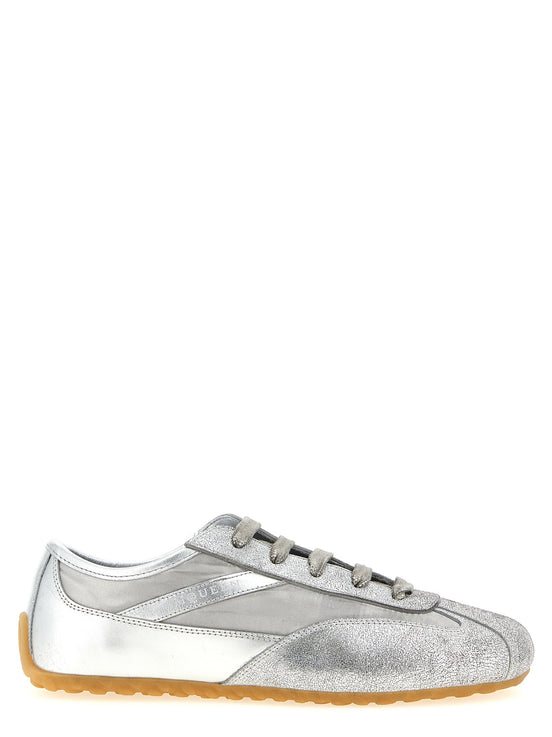 Alexander McQueen Silver Leather Athletic Sneakers