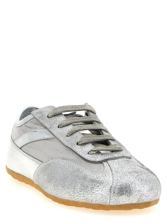 Alexander McQueen Silver Leather Athletic Sneakers