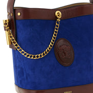 Versace Blue Calfskin Shoulder Bag
