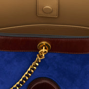 Versace Blue Calfskin Shoulder Bag