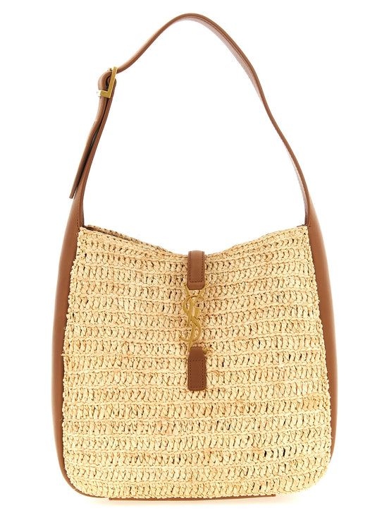 Saint Laurent Beige Raffia Shoulder Bag