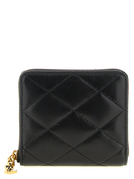 Θήκη καρτών Saint Laurent μαύρη από δέρμα αρνιού