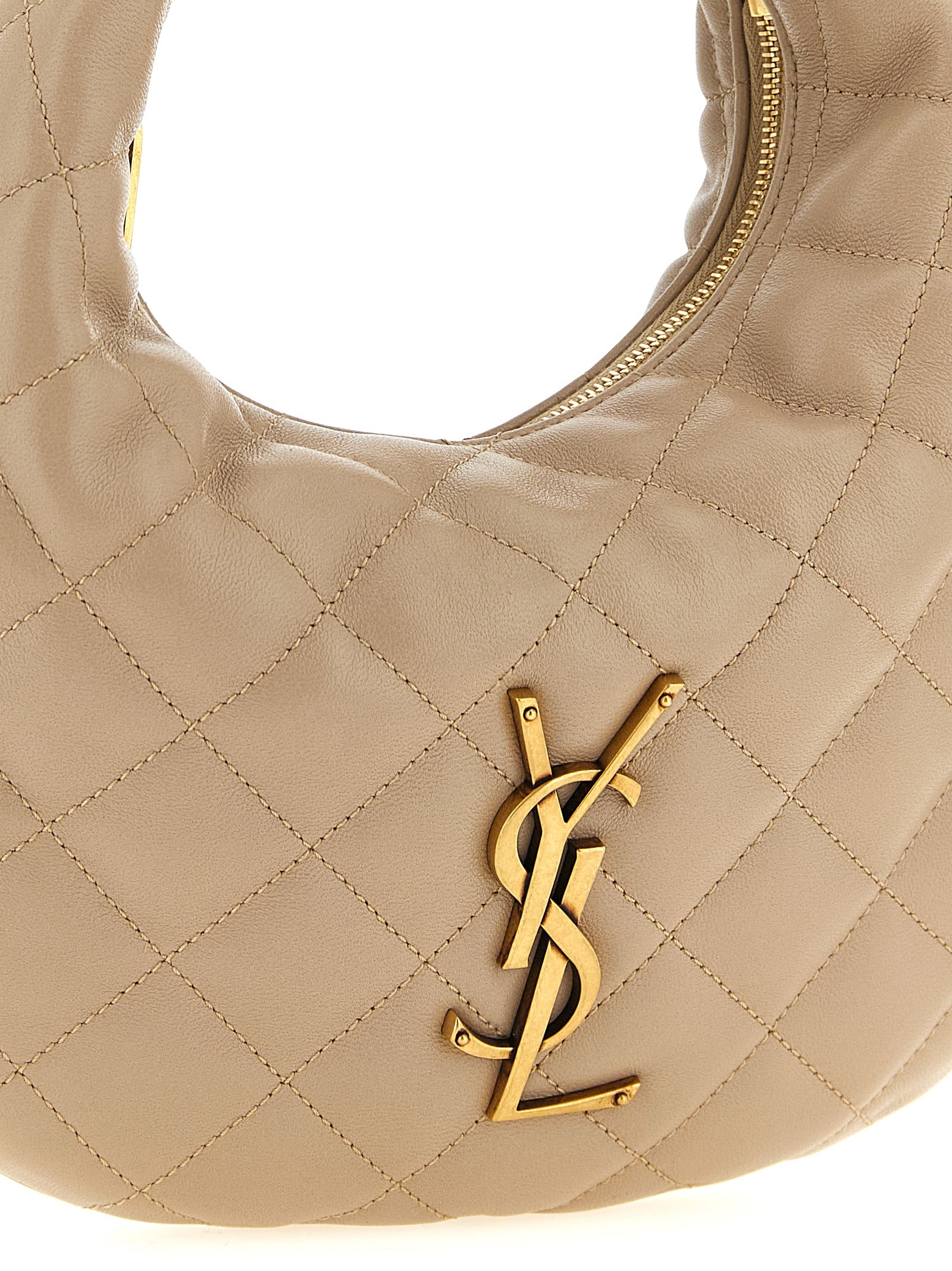 Saint Laurent Beige Lamb Leather Handbag