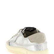 Autry Silver Canvas Low Top Sneakers