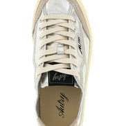 Autry Silver Canvas Low Top Sneakers