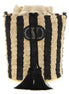 Valentino Garavani Black Straw Shoulder Bag