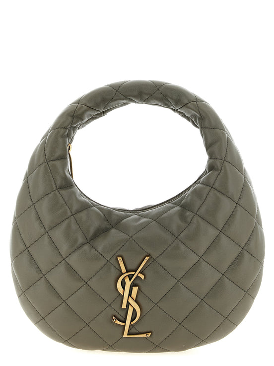 Saint Laurent Gray Lamb Leather Handbag