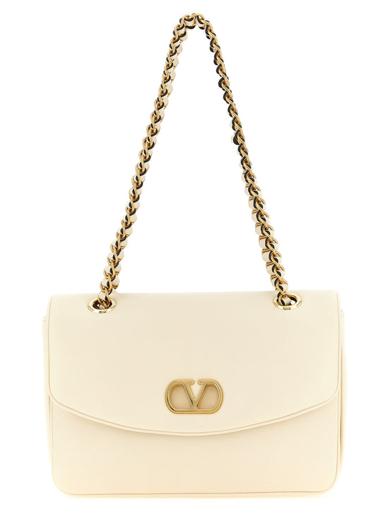 Valentino Garavani White Lamb Leather Shoulder Bag