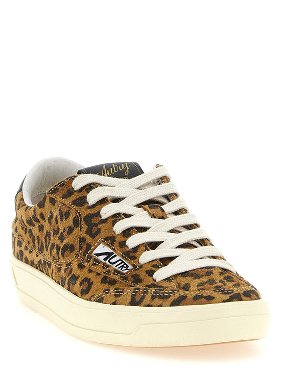 Autry Brown Cowhide Low Top Sneakers