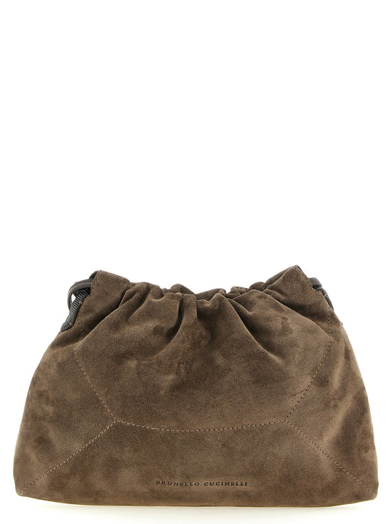 Brunello Cucinelli Brown Calfskin Clutch Bag