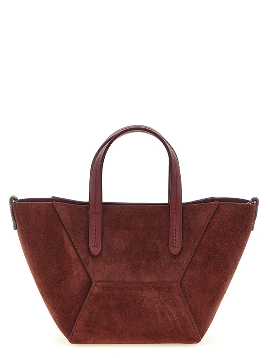 Brunello Cucinelli Bordeaux Calfskin Handbag