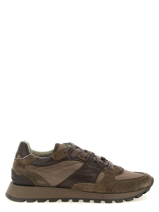 Brunello Cucinelli Bicolor Calfskin Athletic Sneakers