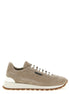 Brunello Cucinelli Beige Calfskin Athletic Sneakers