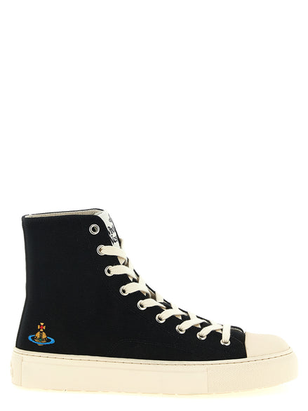Vivienne Westwood Bicolor Cotton High Top Sneakers