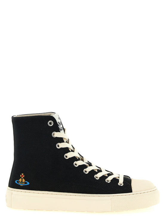 Vivienne Westwood Bicolor Cotton High Top Sneakers