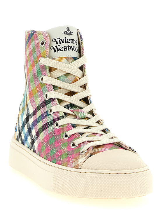Vivienne Westwood Multicolor Cotton High Top Sneakers