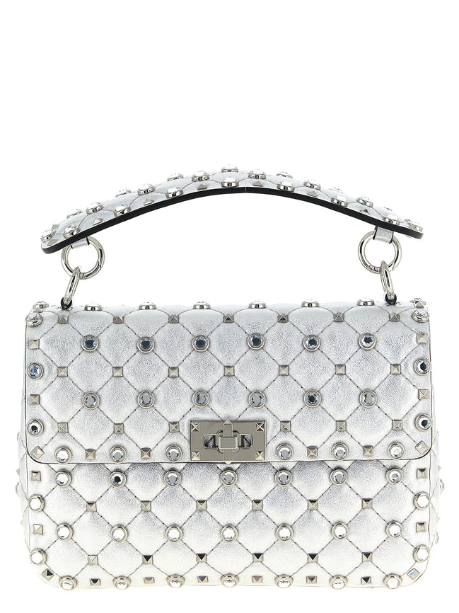 Valentino Garavani Silver Lamb Leather Shoulder Bag