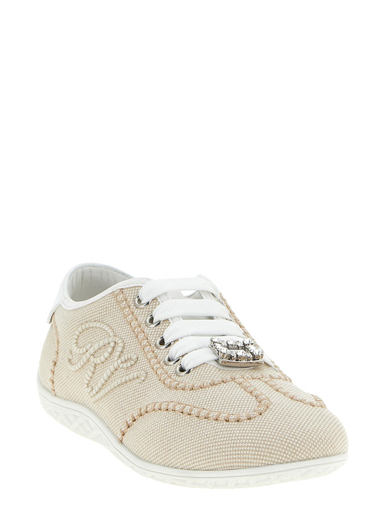 Roger Vivier Beige Polyamide Low Top Sneakers