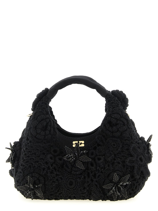 Ganni Black Organic Cotton Handbag